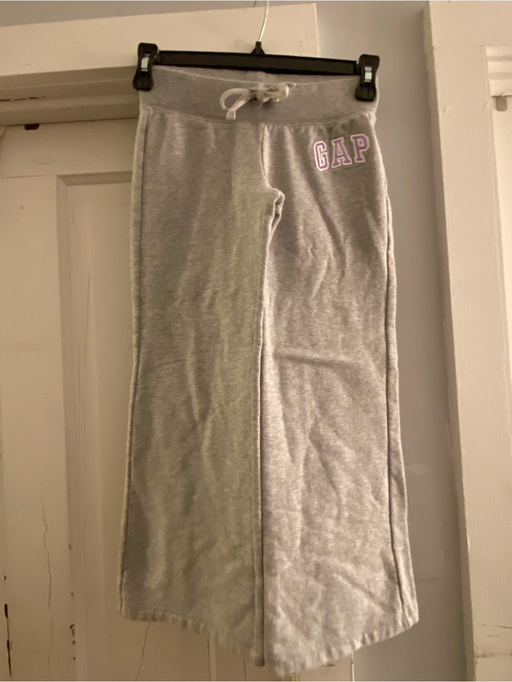 GAP Gray Sweatpants with Purple Logo Accent